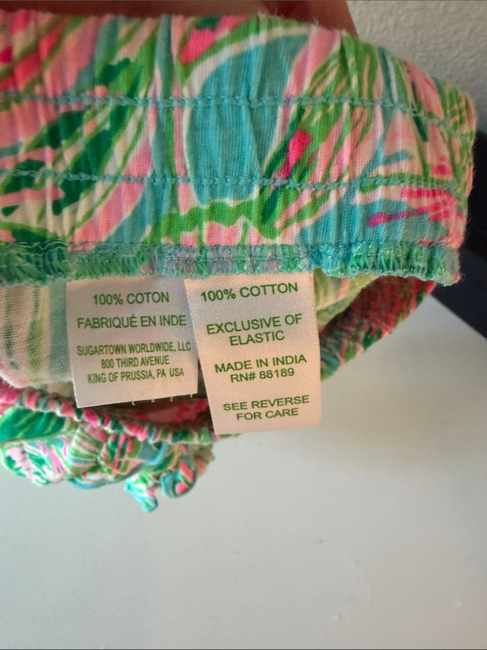 Pink & Green Tropical Ruffle Shorts - Picture 4 of 5